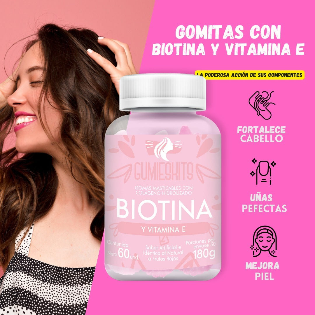 GOMITAS GUMMIESKITS: El Secreto para un Cabello Fuerte, Piel Radiante y Uñas Saludables